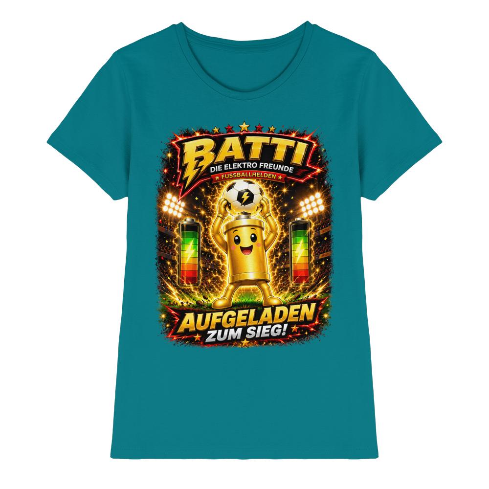 ⚽ Batti - Aufgeladen zum Sieg! | Die Elektro Freunde / Fan- Kollektion - Ladies Premium Shirt – Bild 4