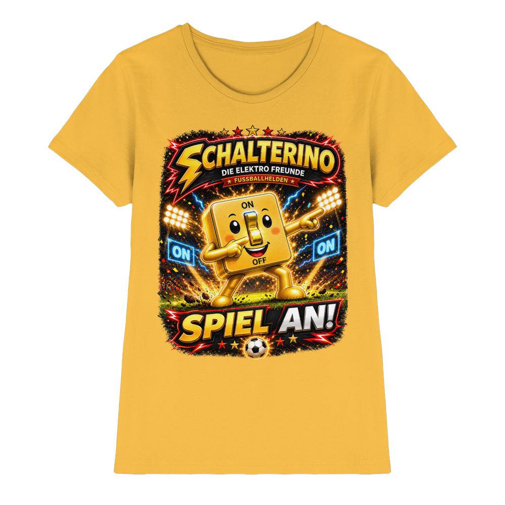 ⚽ Schalterino - Spiel an! | Die Elektro Freunde / Fan-Kollektion - Ladies Premium Shirt – Bild 5