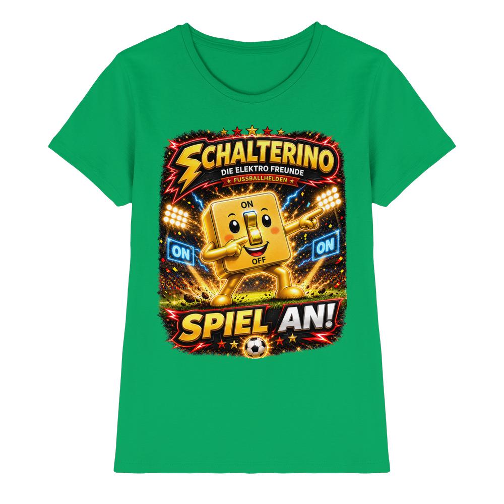 ⚽ Schalterino - Spiel an! | Die Elektro Freunde / Fan-Kollektion - Ladies Premium Shirt – Bild 7