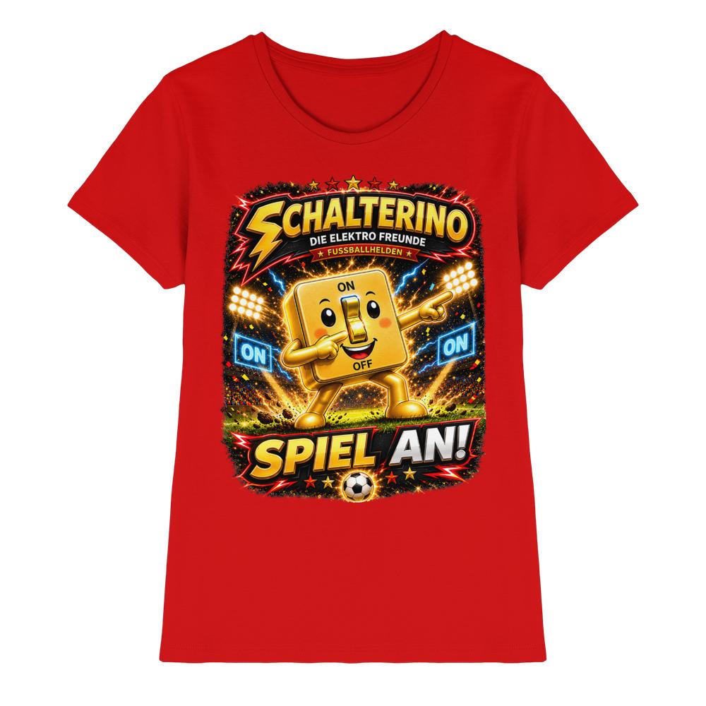 ⚽ Schalterino - Spiel an! | Die Elektro Freunde / Fan-Kollektion - Ladies Premium Shirt – Bild 17