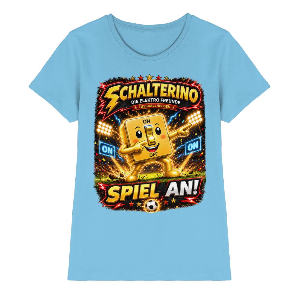 ⚽ Schalterino - Spiel an! | Die Elektro Freunde / Fan-Kollektion - Ladies Premium Shirt – Bild 22
