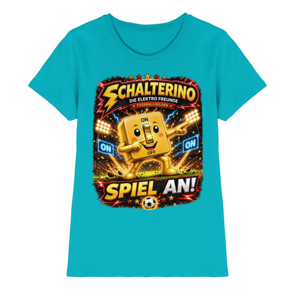 ⚽ Schalterino - Spiel an! | Die Elektro Freunde / Fan-Kollektion - Ladies Premium Shirt – Bild 25