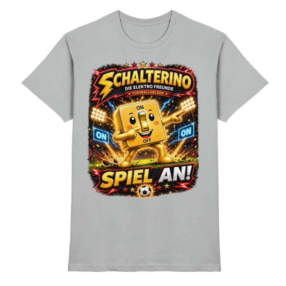 ⚽ Schalterino - Spiel an! | Die Elektro Freunde / Fan-Kollektion - Premium Shirt – Bild 9