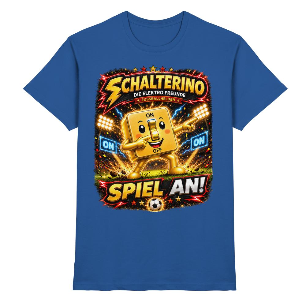 ⚽ Schalterino - Spiel an! | Die Elektro Freunde / Fan-Kollektion - Premium Shirt – Bild 12