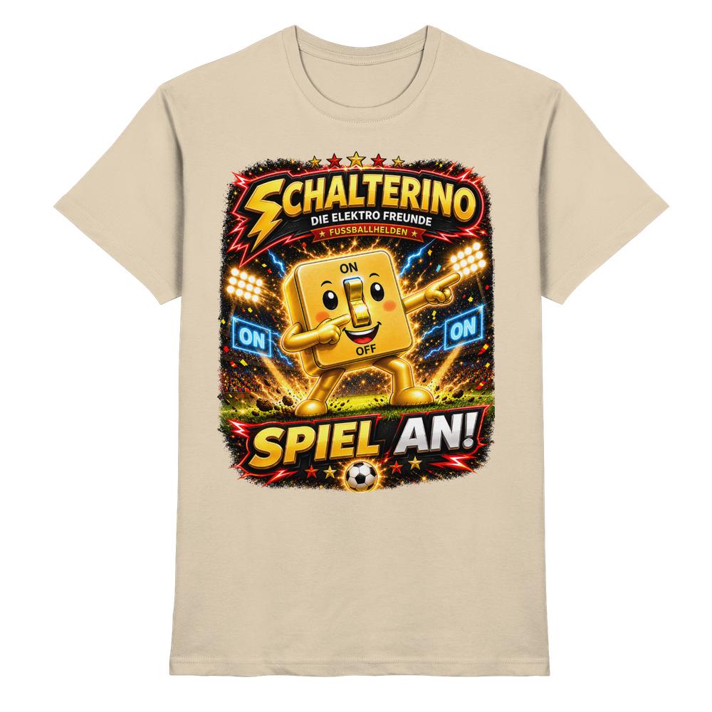 ⚽ Schalterino - Spiel an! | Die Elektro Freunde / Fan-Kollektion - Premium Shirt – Bild 14