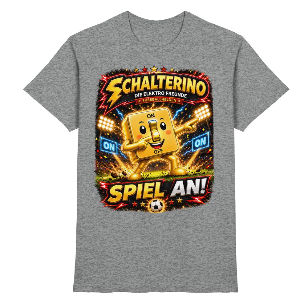 ⚽ Schalterino - Spiel an! | Die Elektro Freunde / Fan-Kollektion - Premium Shirt – Bild 15