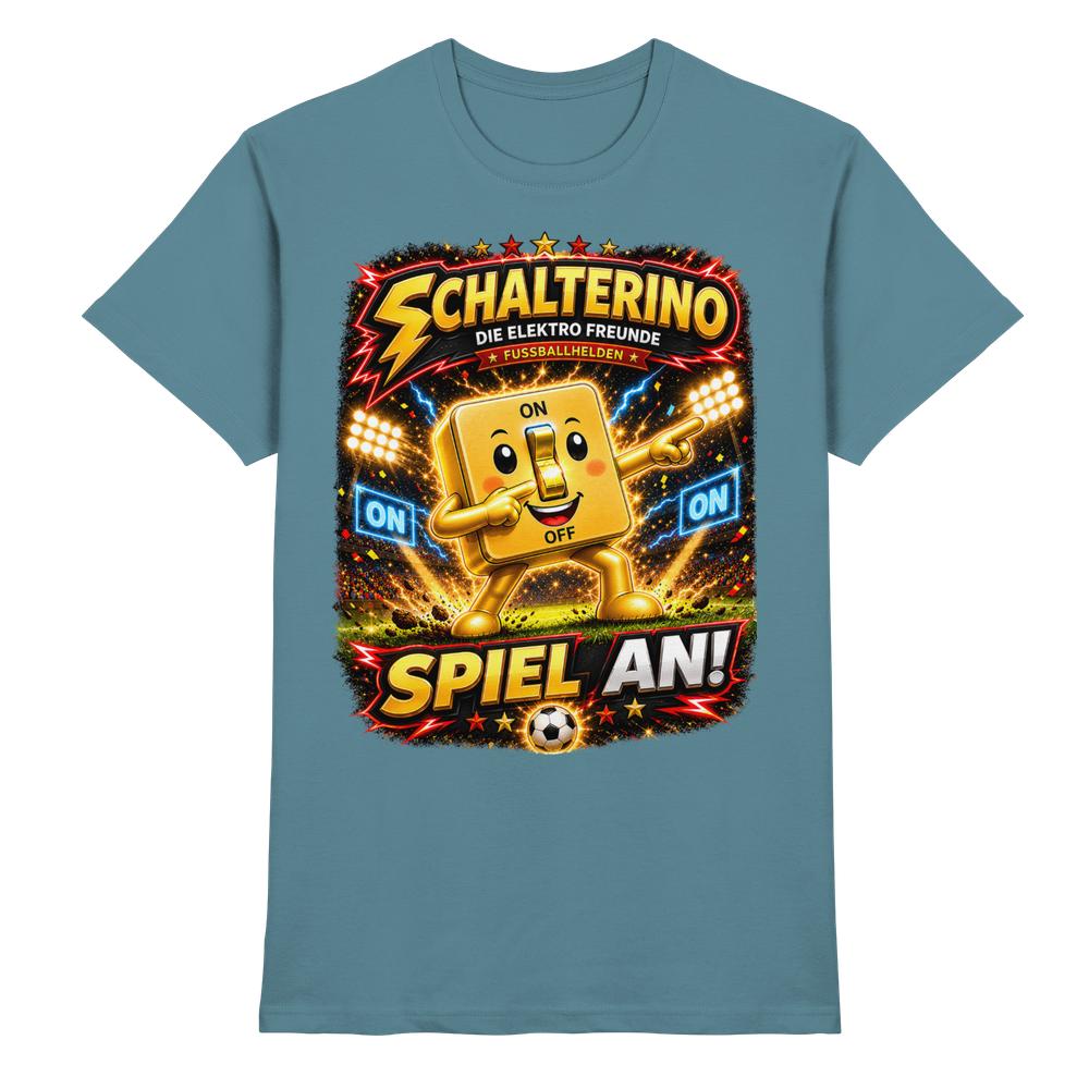 ⚽ Schalterino - Spiel an! | Die Elektro Freunde / Fan-Kollektion - Premium Shirt – Bild 17