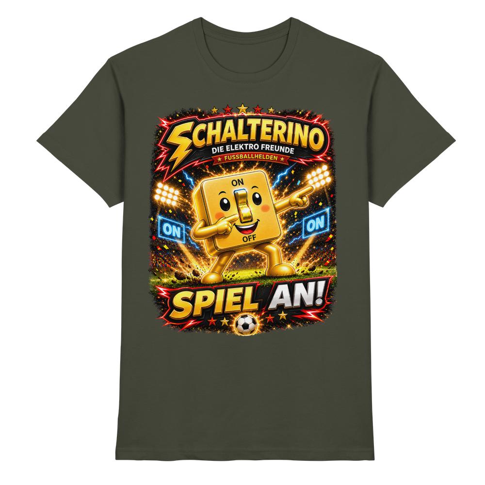 ⚽ Schalterino - Spiel an! | Die Elektro Freunde / Fan-Kollektion - Premium Shirt – Bild 19