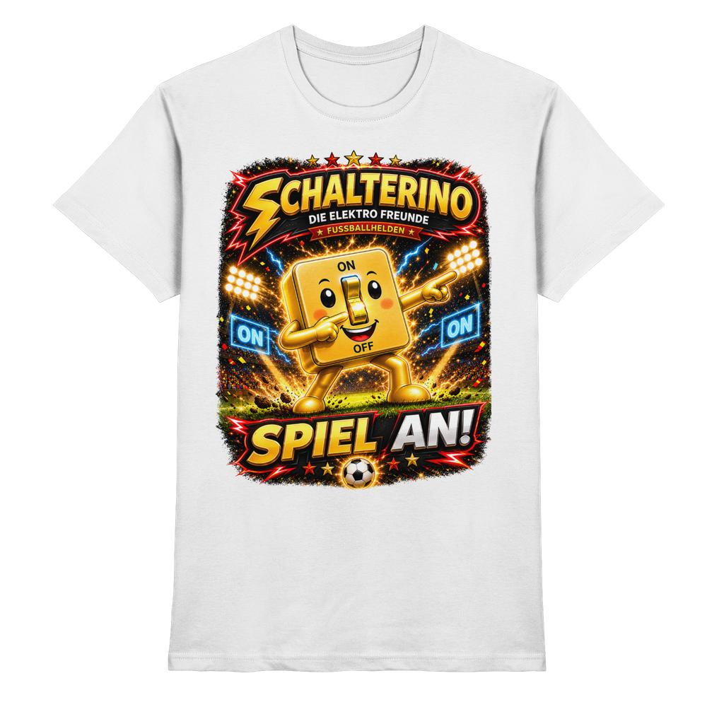 ⚽ Schalterino - Spiel an! | Die Elektro Freunde / Fan-Kollektion - Premium Shirt – Bild 24